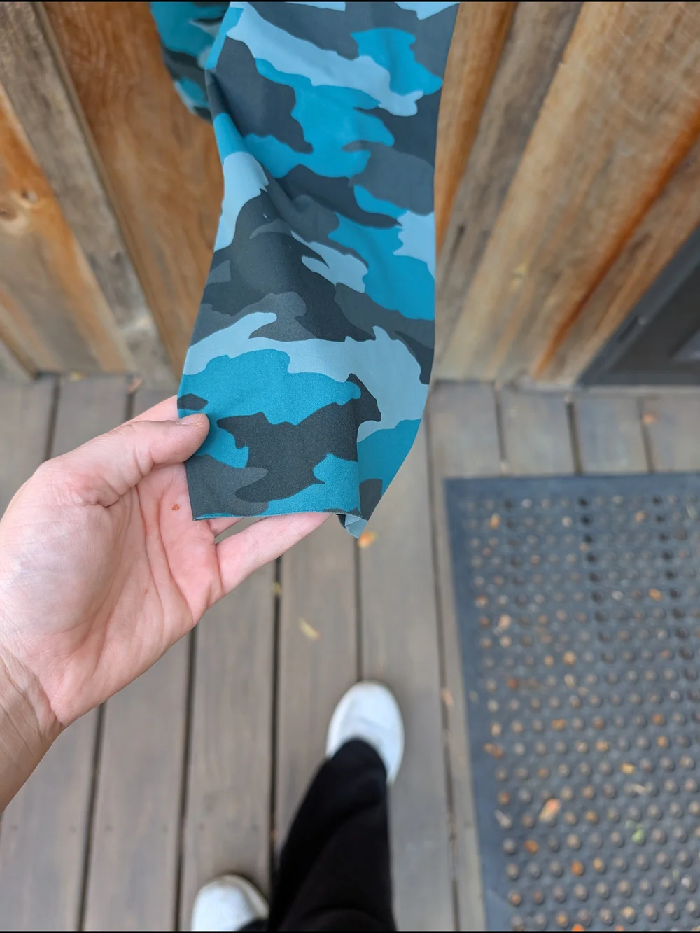 Women's Blue Camo High-Waist Leggings